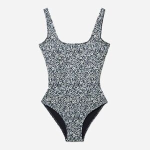 NWOT Everlane Square Neck Floral Navy One Piece Swim Small